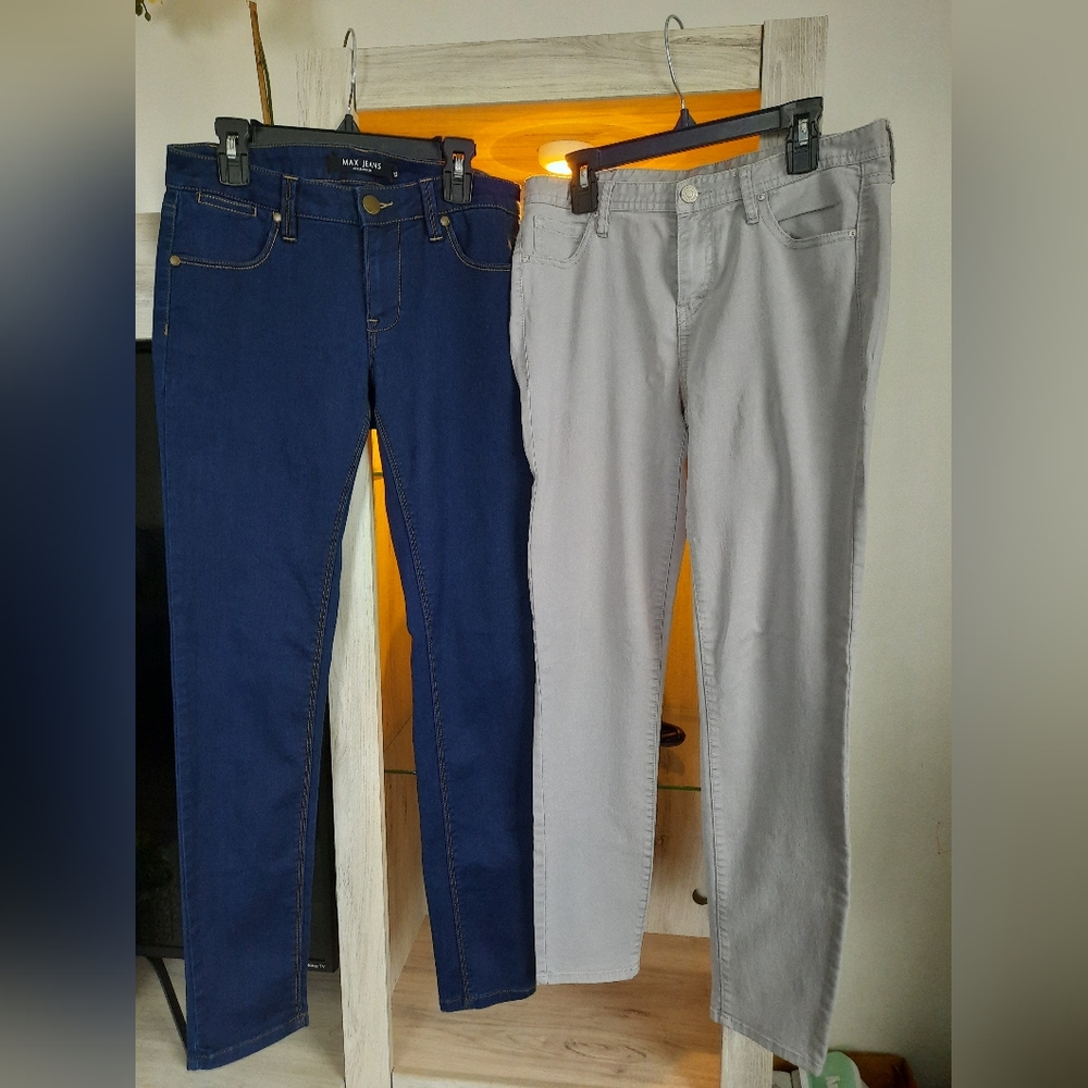 Armani Exchange gray pant & max jeans, blue jeans size 2 used good condition